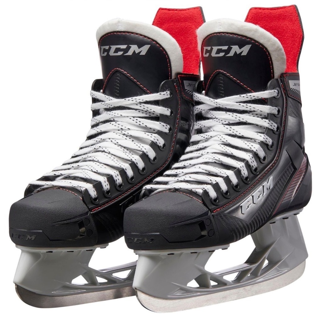 CCM JetSpeed FT455 Ice Hockey Skates Intermediate Size 6 Black Red 191520353438‎